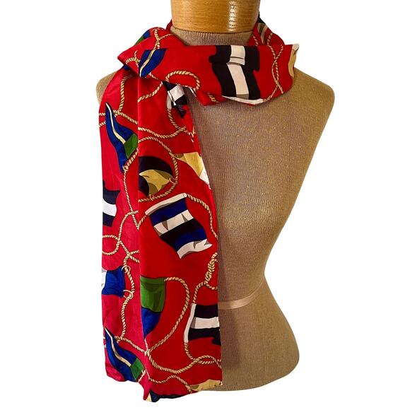 Vintage nautical theme sailboat flags hand rolled edge 52x11 - Picture 1 of 5